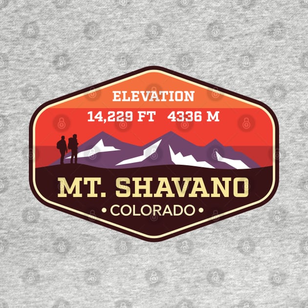 Mt Shavano Colorado 14ers Mountain Climbing Badge by TGKelly
